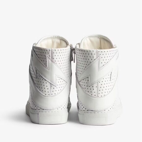 $398 Zadig & Voltaire ZV1747 High Flash Smooth Sneakers New - Picture 6 of 14